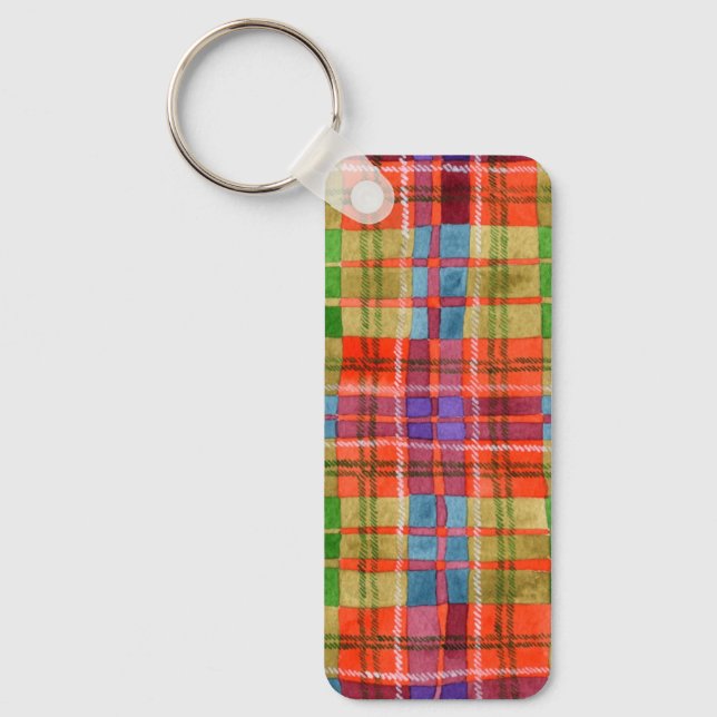 MAC RAE TARTAN Metal Rectangle Keychain (Front)