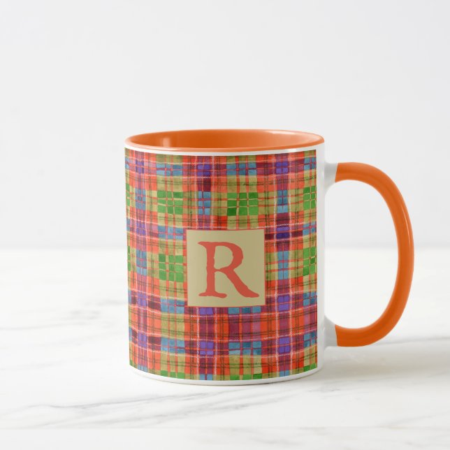 MAC RAE TARTAN Orange Combo Mug + Text (Right)