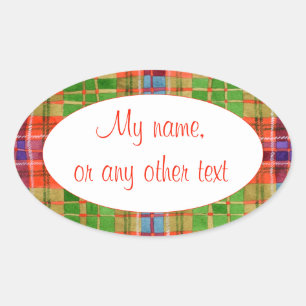 MAC RAE TARTAN Oval Matte Stickers