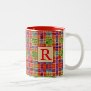 MAC RAE TARTAN Red Two-Tone Mug + Text