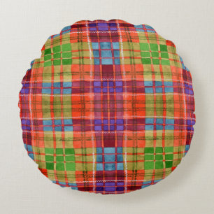 MAC RAE TARTAN Round Throw Pillow