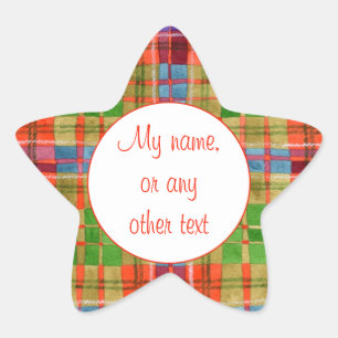 MAC RAE TARTAN Star Matte Stickers
