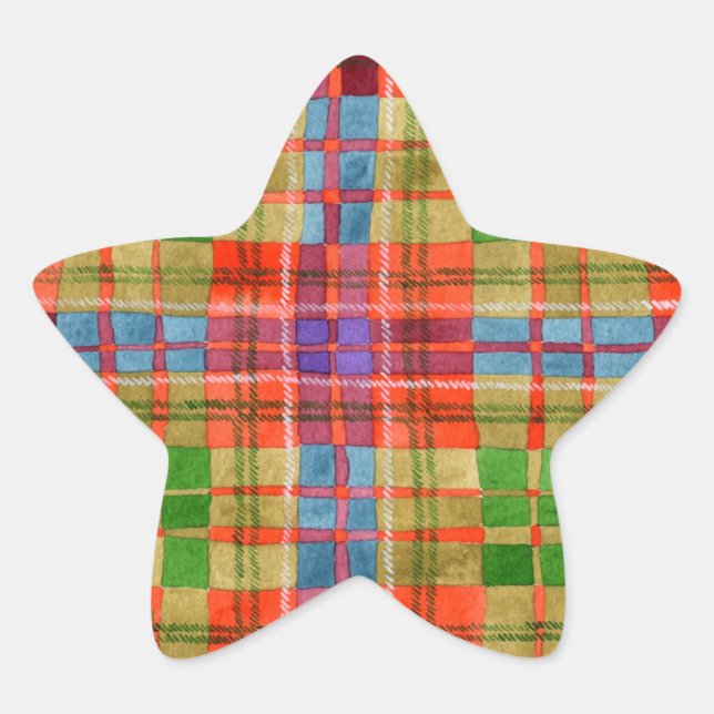 MAC RAE TARTAN Star Stickers (Front)
