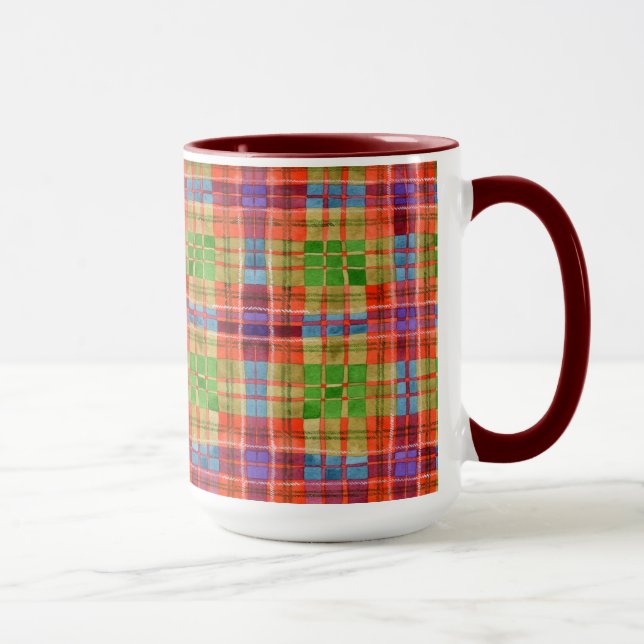 MAC RAE TARTAN Tall Maroon Combo Mug (Right)