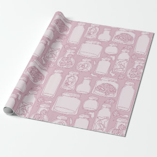 macabre medical specimens pastel pink gothic wrapping paper