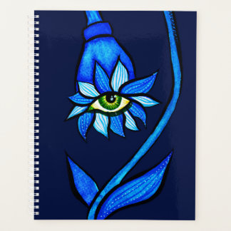 Macabre Witchy Eye Flower Creepy Spooky Blue Planner