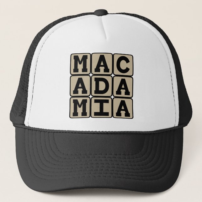 Macadamia, Hawaiian Nut Trucker Hat (Front)