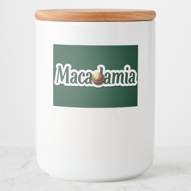 Macadamia, Sticker for Food Container, by Natasha  (Front)