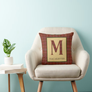 MacAlister Tartan Monogram M Cushion