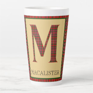 MacAlister Tartan Monogram M  Latte Mug