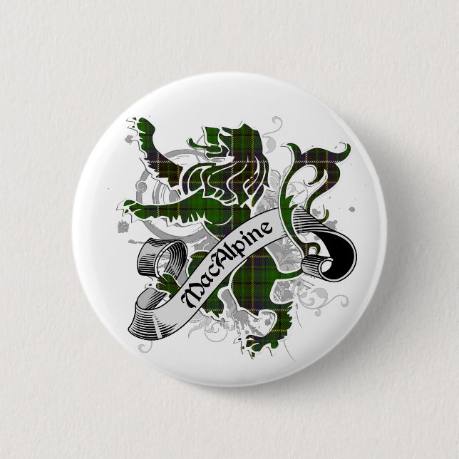 MacAlpine Tartan Lion 6 Cm Round Badge (Front)