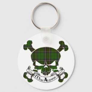 MacAlpine Tartan Skull Key Ring