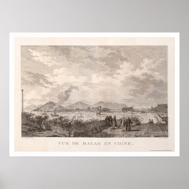 Macao, China Panoramic View - 1797 Poster (Front)
