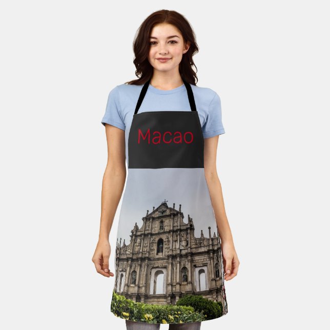 Macao Ruin of St. Paul's Church China Souvenir Apron (Worn)