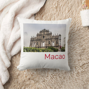 Macao Ruin of St. Paul's Church China Souvenir Cushion