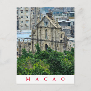 Macao St.Paul's Ruins view postcard