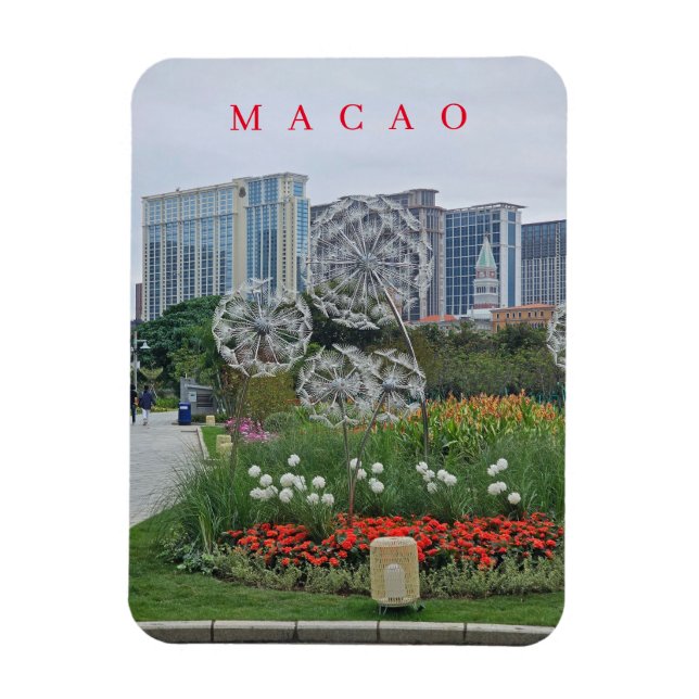 Macao Taipa Cotai casinos view fridge magnet (Vertical)