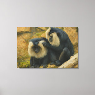 Macaque Bond – Grooming Ritual Canvas Print