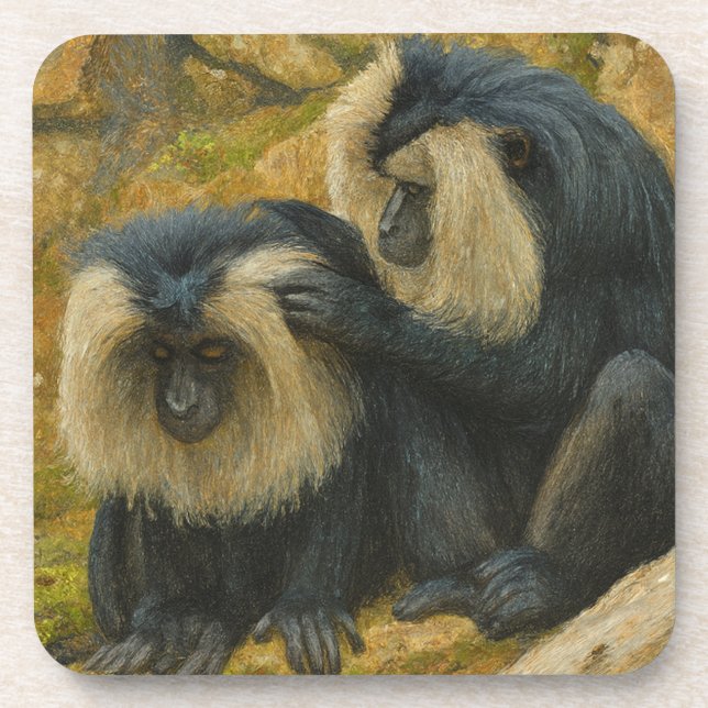 Macaque Bond – Grooming Ritual Coaster (Front)