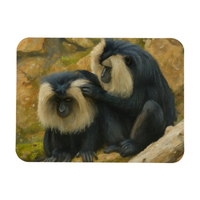 Macaque Bond – Grooming Ritual Magnet (Horizontal)