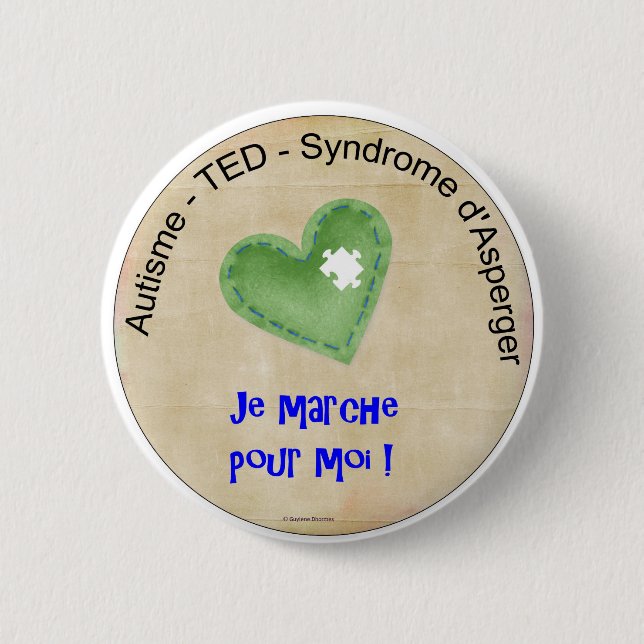 Macaron2 Je marche pour moi 6 Cm Round Badge (Front)