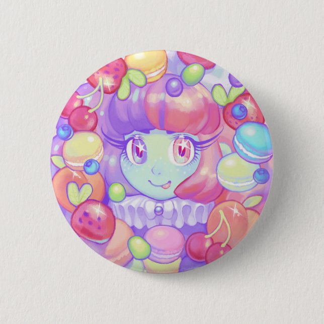 Macaron 6 Cm Round Badge (Front)