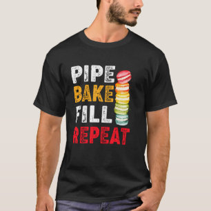 Macaron Baker Pipe Bake Fill Repeat Retro Vintage T-Shirt