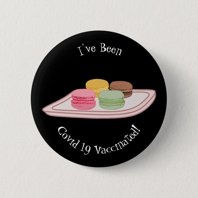 Macaron cartoon illustration 6 cm round badge (Front)