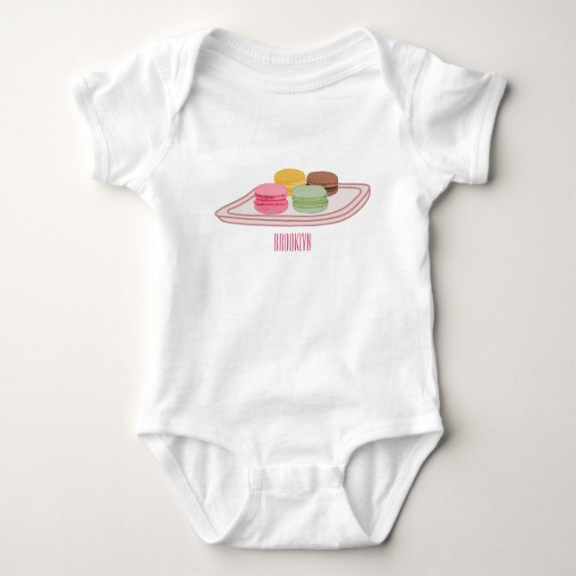 Macaron cartoon illustration  baby bodysuit (Front)