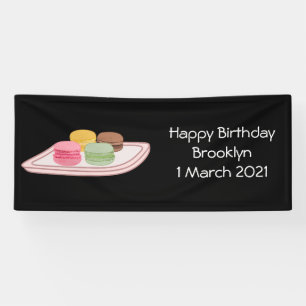 Macaron cartoon illustration banner