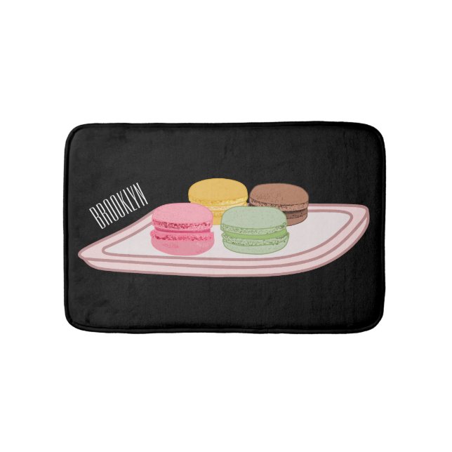 Macaron cartoon illustration  bath mat (Front)