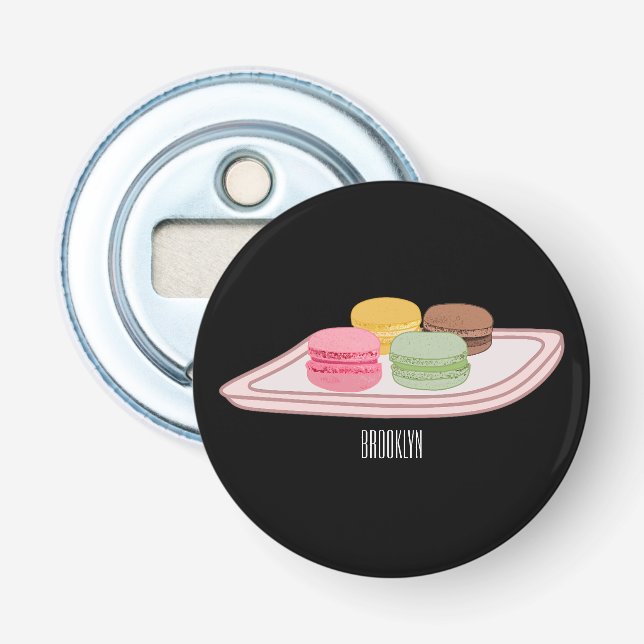 Macaron cartoon illustration  bottle opener (Front)