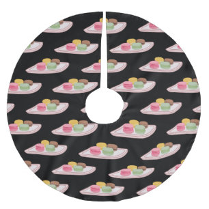 Macaron cartoon illustration brushed polyester tree skirt