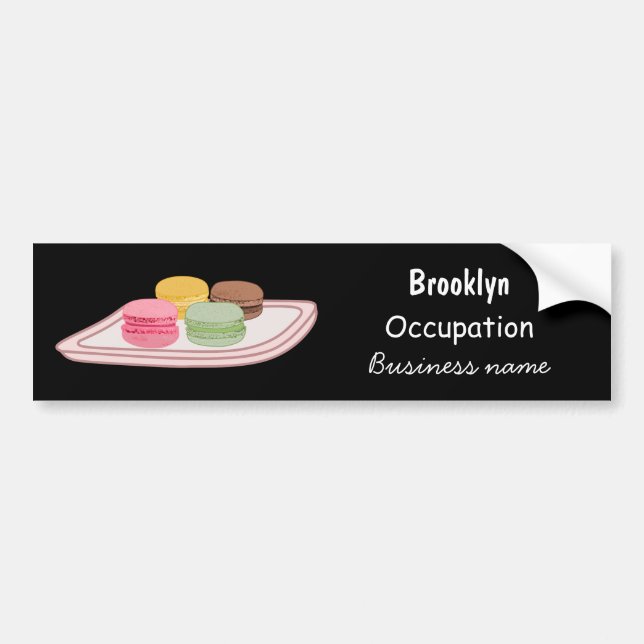 Macaron cartoon illustration bumper sticker (Front)
