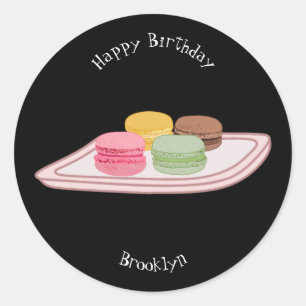 Macaron cartoon illustration classic round sticker