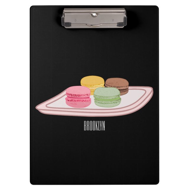 Macaron cartoon illustration  clipboard (Front)