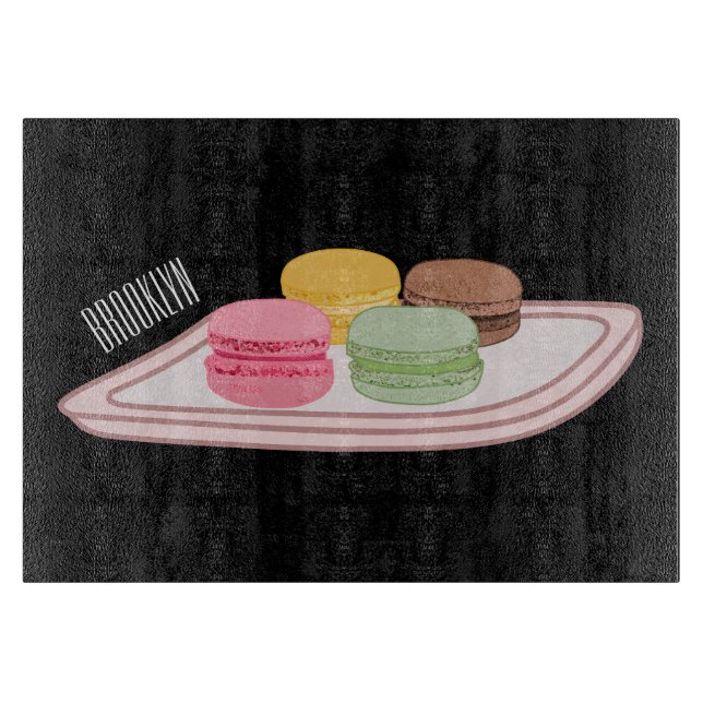 Macaron cartoon illustration  cutting board (Front)