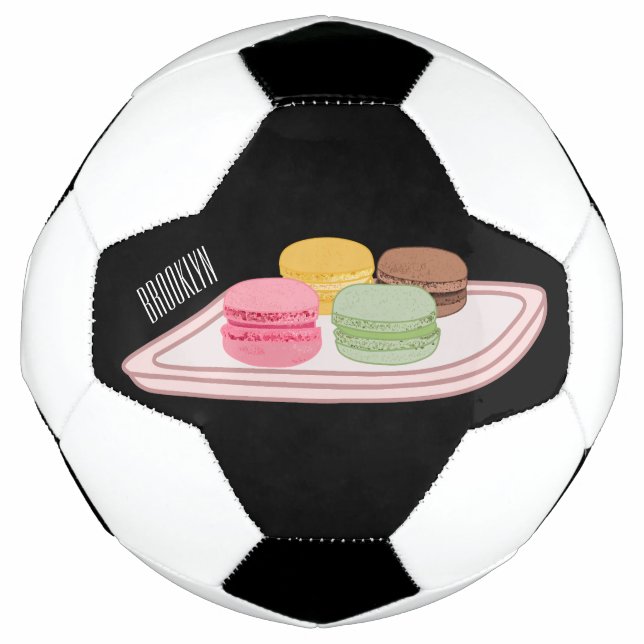 Macaron cartoon illustration  football (Front)