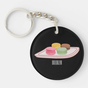 Macaron cartoon illustration  key ring