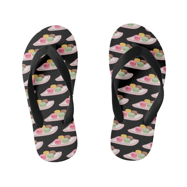 Macaron cartoon illustration  kid's flip flops (Footbed)