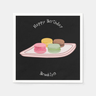 Macaron cartoon illustration napkin