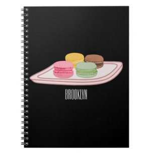 Macaron cartoon illustration  notebook