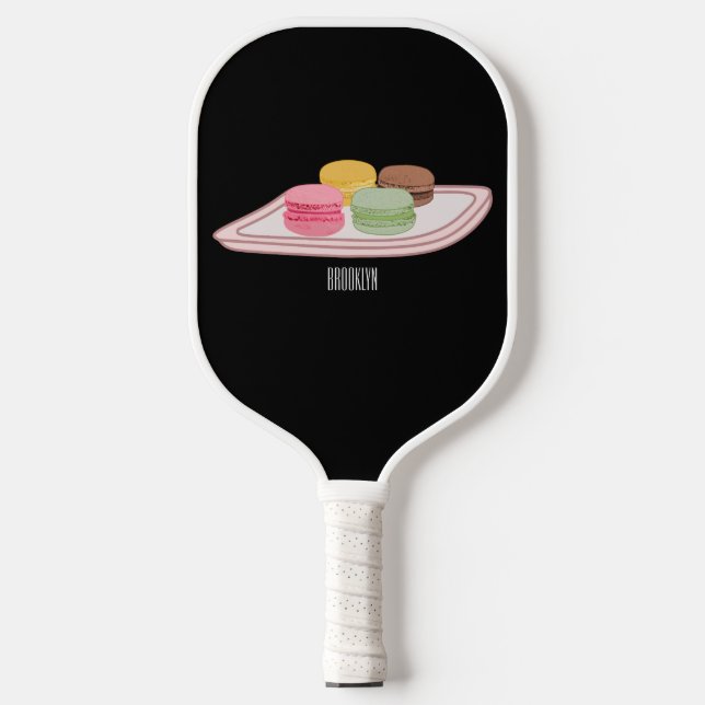 Macaron cartoon illustration  pickleball paddle (Front)
