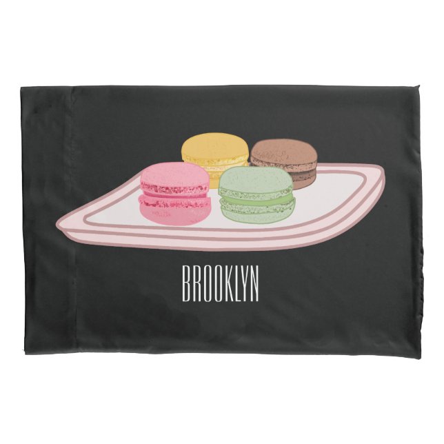 Macaron cartoon illustration  pillowcase (Front)