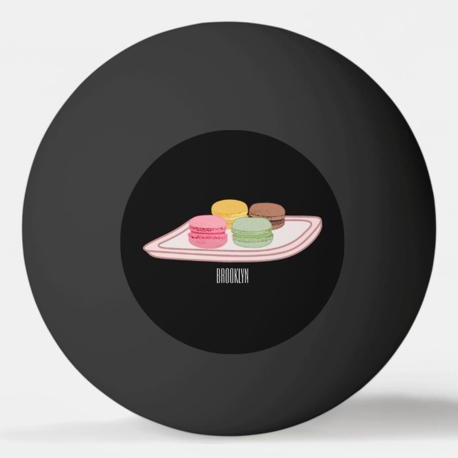 Macaron cartoon illustration  ping pong ball (Front)