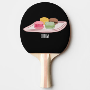 Macaron cartoon illustration  ping pong paddle