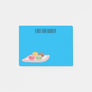Macaron cartoon illustration post-it notes