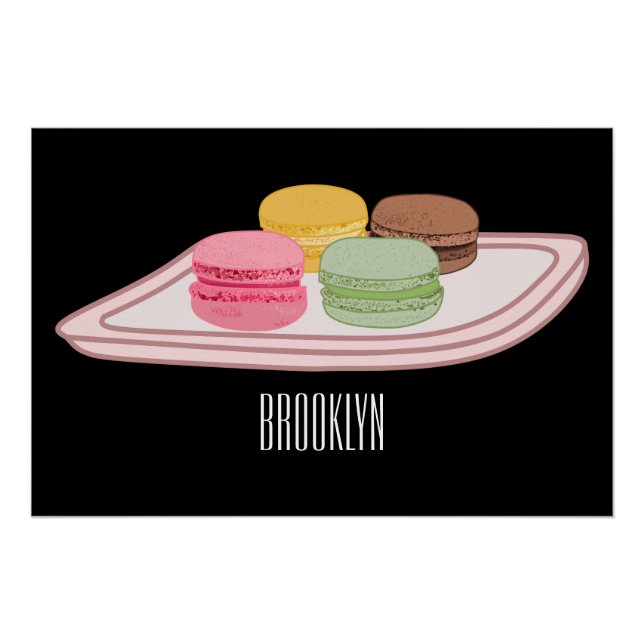 Macaron cartoon illustration  poster (Front)