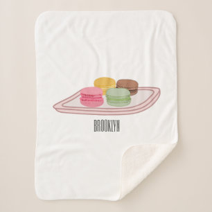 Macaron cartoon illustration  sherpa blanket