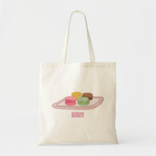 Macaron cartoon illustration  tote bag